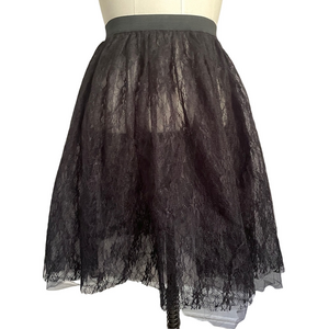 Black Lace Tulle Semi Sheer Skirt - S/M, Adult Tutu